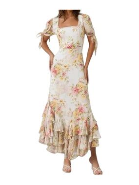 Yumi Kim Lydia Floral Bridesmaid Maxi Dress Sz XL Cottage core Run Small